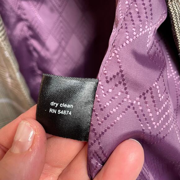 The Limited size 12 lined jacket plaid brown‎ purple - Picture 5 of 6